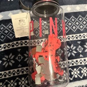 PINK water bottle with mini dog! RARE FIND!!